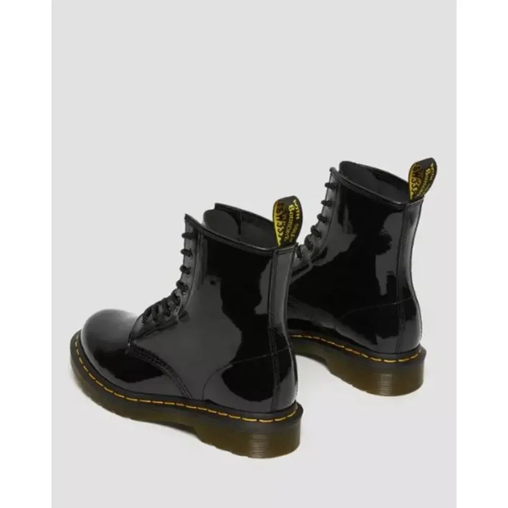 NEW Dr. Martens 1460 Patent Leather Lace Up Combat Boots Black Women's Size 6 - Picture 3 of 13